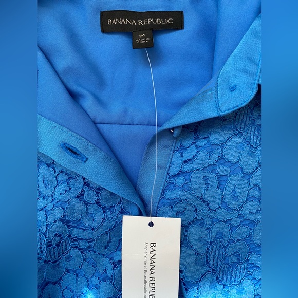 NWT Banana Republic Women Blue Lace Dress Size Medium - Picture 9 of 11